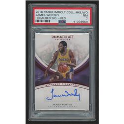 2016-17 Immaculate Collection Heralded Signatures Red #38 James Worthy Autogrpahed Card (PSA 7)