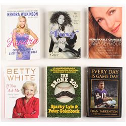 Lot of (6) Signed Hardcover Books with Kendra Wilkinson, Pam Grier, Betty White, Jane Seymour, Spark