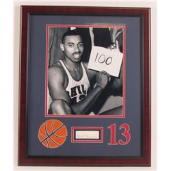 Wilt Chamberlain Signed Philadelphia Warriors 11x14 Custom Framed Cut Display (JSA Hologram)