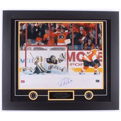 Tuukka Rask Signed Bruins 23.5x27.5 Custom Framed Photo Display (Rask Hologram)