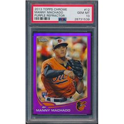 2013 Topps Chrome Purple Refractors #12 Manny Machado (PSA 10)