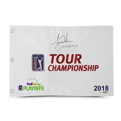 Tiger Woods Signed Limited Edition 2018 Tour Championship Pin Flag Inscribed  "65-68-65-71-269" (UDA