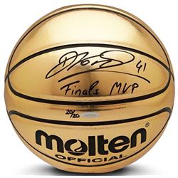 Dirk Nowitzki Signed Limited Edition Molten Gold Trophy Basketball Inscribed "Finals MVP" (UDA COA)