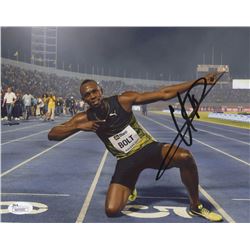 Usain Bolt Signed Team Jamaica 8x10 Photo (JSA COA)