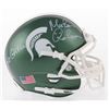 Image 1 : Morten Andersen Signed Michigan State Spartans Mini-Helmet Inscribed "Go Green" (Radtke COA)