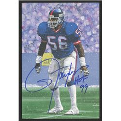 Lawrence Taylor Signed 1999 LE New York Giants 4x6 Pro Football Hall of Fame Art Collection Card Ins