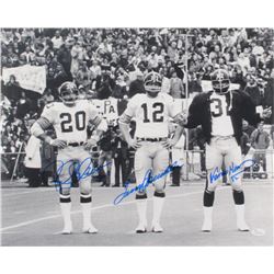 Terry Bradshaw, Franco Harris,  Rocky Bleier Signed Steelers 16x20 Photo (JSA COA)