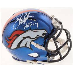 Terrell Davis Signed Denver Broncos Chrome Speed Mini-Helmet Inscribed "HOF 17" (Radtke COA)