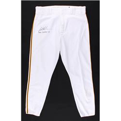 Austin Meadows Signed Game-Used Majestic Pants Inscribed "Fall League '15" (Radtke COA)