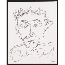 Charlie Day Signed 11x14 Sketch On Canvas (Beckett COA)