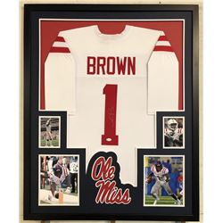 AJ Brown Signed 34x42 Custom Framed Jersey (JSA COA)