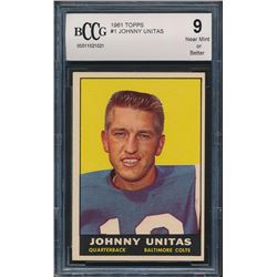 1961 Topps #1 Johnny Unitas (BCCG 9)