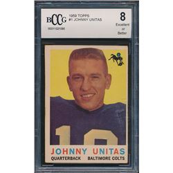 1959 Topps #1 Johnny Unitas (BCCG 8)