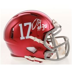 Damien Harris Signed Alabama Crimson Tide Chrome Speed Mini-Helmet (Radtke COA)
