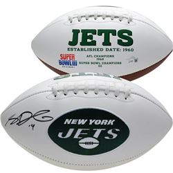 Sam Darnold Signed New York Jets Logo Football (Fanatics Hologram)
