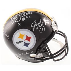 Jack Lambert, Jack Ham,  Andy Russell Signed Pittsburgh Steelers Full-Size Helmet Inscribed "HOF 90"