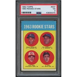 1963 Topps #537 Rookie Stars / Pete Rose RC (PSA 3)
