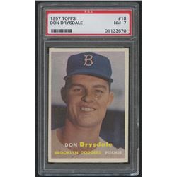 1957 Topps #18 Don Drysdale RC (PSA 7)
