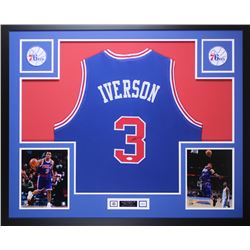 Allen Iverson Signed 35x43 Custom Framed Jersey Display (JSA COA)