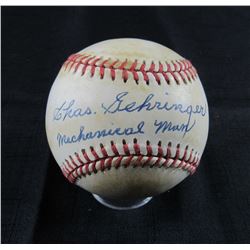 Charlie Gehringer Signed OAL Baseball Inscribed "Mechanical Man" (JSA LOA)