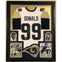 Aaron Donald Signed 34x42 Custom Framed Jersey (JSA COA)