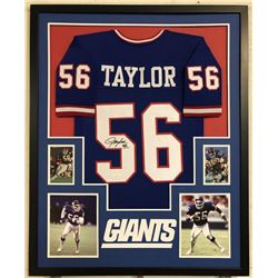 Lawrence Taylor Signed 34x42 Custom Framed Jersey (JSA COA)
