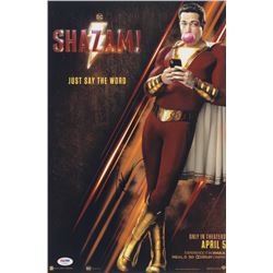 Zachary Levi Signed "Shazam! " 12x18 Movie Poster Print (PSA COA)