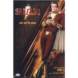 Zachary Levi Signed "Shazam! " 12x18 Movie Poster Print (PSA COA)