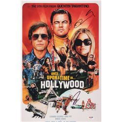 Quentin Tarantino  Leonardo DiCaprio Signed "Once Upon a Time in Hollywood" 12x18 Movie Poster Print