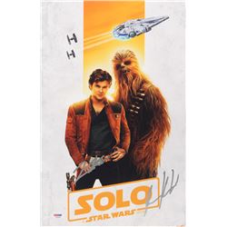 Lawrence Kasdan, Jonathan Kasdan,  Alden Ehrenreich Signed "Solo: A Star Wars Story" 11x17 Movie Pos