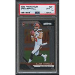 2018 Panini Prizm #201 Baker Mayfield RC (PSA 10)