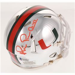 Michael Irvin Signed Miami Hurricanes Chrome Mini Speed Helmet (Beckett COA)