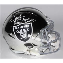 Howie Long Signed Los Angeles Raiders Chrome Full-Size Speed Helmet Inscribed "HOF 00"  "SB XVIII Ch