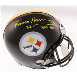 Franco Harris Signed Pittsburgh Steelers Full-Size Helmet Inscribed "HOF 90" (Beckett COA)