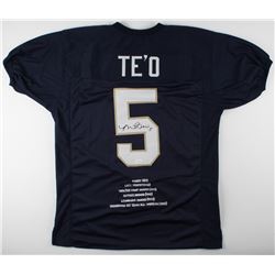 Manti Te'o Signed Career Highlight Stat Jersey (JSA COA)