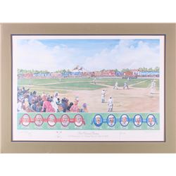 "The National Pastime" 22.5x30 Artist Proof Custom Matted Lithograph Display with Sketches