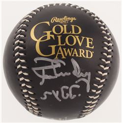 Ron Guidry Signed Gold Glove Award Baseball Inscribed "5x G.G." (PSA COA)