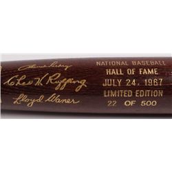Branch Rickey, Red Ruffing  Lloyd Waner LE Custom Engraved Louisville Slugger Powerized Hall of Fame