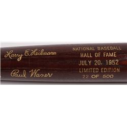Harry E. Heilmann  Paul Waner LE Custom Engraved Louisville Slugger Powerized Hall of Fame Logo Base