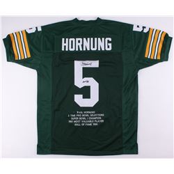 Paul Hornung Signed Career Highlight Stat Jersey Inscribed "HOF '86" (JSA COA)