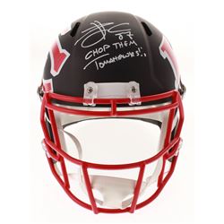 Travis Kelce Signed Kansas City Chiefs Full-Size AMP Alternate Speed Helmet Inscribed "Chop Them Tom