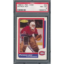 1986-87 O-Pee-Chee #53 Patrick Roy RC (PSA 8)