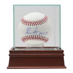 Nolan Ryan Signed OML Baseball with Dsiplay Case Inscribed "H.O.F. '99" (JSA COA, Ryan Hologram  AIV