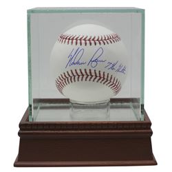 Nolan Ryan Signed OML Baseball with Dsiplay Case Inscribed "7 No Hitters" (JSA COA, Ryan Hologram  A