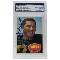 Forrest Gregg Signed 1960 Topps #56 RC Inscribed "HOF '77" (PSA Encapsulated)