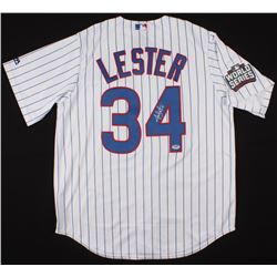 Jon Lester Signed Chicago Cubs Jersey with 2016 World Series Patch (PSA COA)