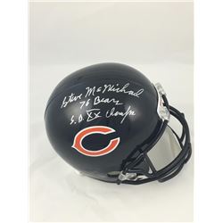 Steve McMichael Signed Chicago Bears Full-Size Helmet Inscribed "76 Bears"  "SB XX Champs" (JSA COA)