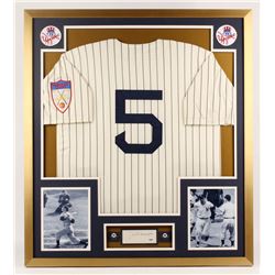 Joe DiMaggio Signed New York Yankees 32x36 Custom Framed Cut Display (PSA LOA)