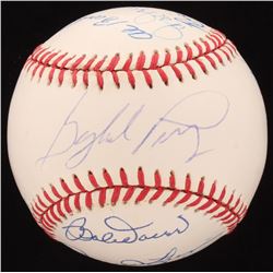 MLB Hall of Famers OAL Baseball Signed by (13) with Jim "Catfish" Hunter, Bob Gibson, Brooks Robinso