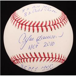 Andre Dawson Signed OML Baseball Inscribed with (5) Career Stats (Hollywood Collectibles COA)
